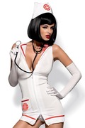 Sexy kostium Obsessive Emergency Dress + stetoskop Biały